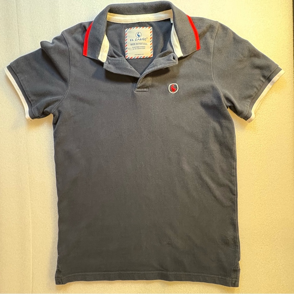 El Ganso Navy Polo Shirt With Red & White trim.  Size: Small. Good Condition.